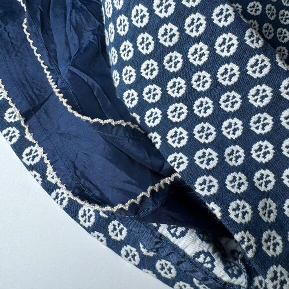 Maeve by Anthropologie Skirt Womens 6 Navy Geometric Print Cotton A Line Pockets - Picture 8 of 12